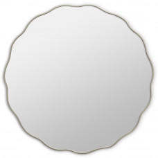 Круглое зеркало в ванную в серебряной волнистой раме Fancy M Silver (Фэнси) Smal Ø80 см 