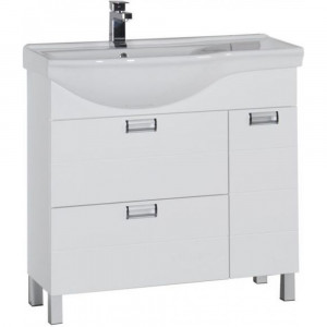 Тумба с раковиной Aquanet Сити 90 L белый