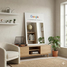 Настенное  декоративное зеркало с изображением поиска Google (Гугл) 